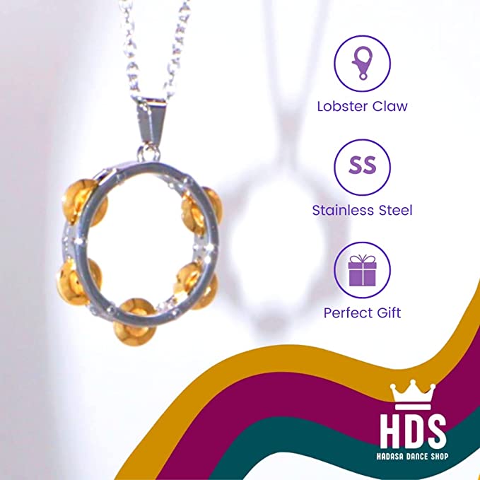 STAINLESS STEEL Tambourine Necklace - Cadena de Pandero ACERO INOXIDABLE
